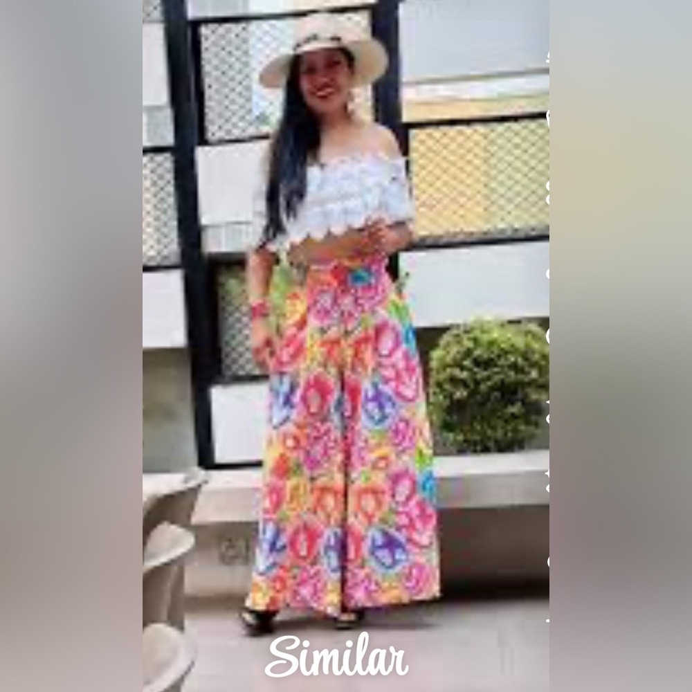 Floral Multicolor wide leg pant set